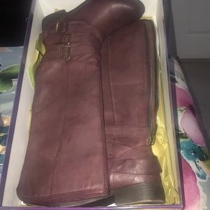 Burgundy Faux leather  Riding boots